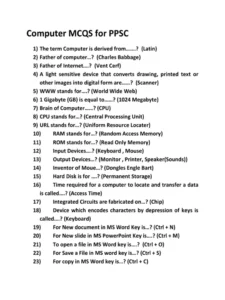COMPUTER PAST PAPER MCQS